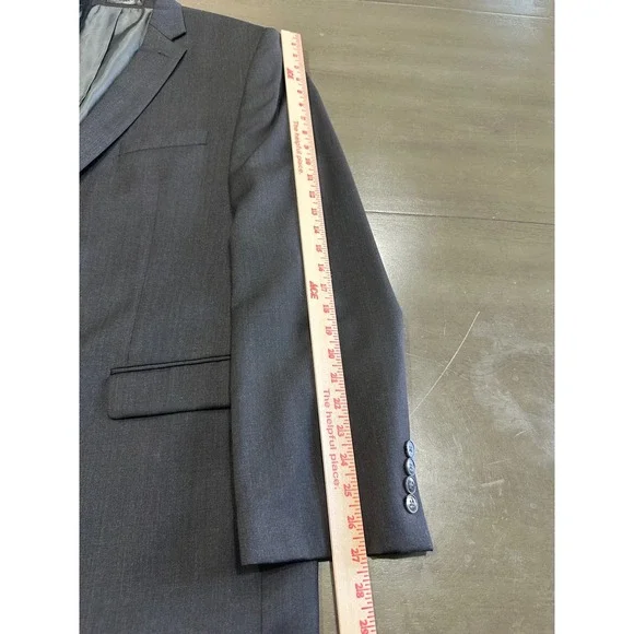 Calvin Klein Mens Charcoal Gray 100% Wool 2 Button Blazer Suit Jacket 48L - Picture 10 of 16